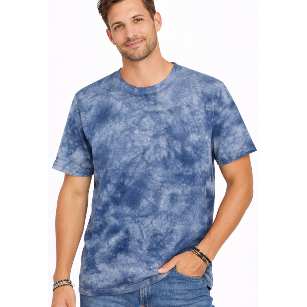 Abercrombie & Fitch Tie Dye T Shirt Mens L Blue Crew Neck Cotton Casual Tee Y2K